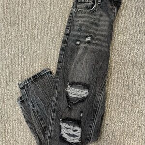 SHEIN Black ripped mom jeans